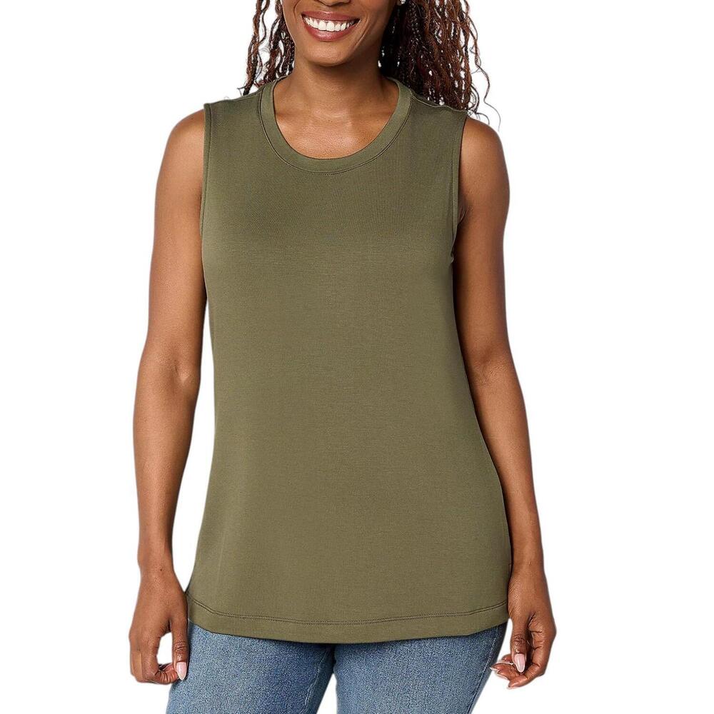 Brandis Dress out Loud Acquitted Knit Sleeveless Top Olive - Regular